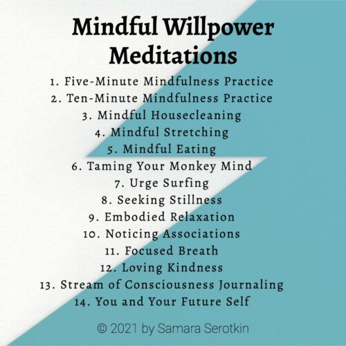 Mindful Willpower Meditations Track Listing